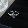 Anillo Abierto de Esmalte Azul Marino de Nicho con Gota de Aceite, Gama Alta, Dulce y Fresco Elegante, Anillo Versátil y Personalizado para Apilar en el Dedo Índice para Mujeres
