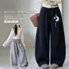 Pantalones de chándal para niñas Primavera Otoño 2026 Nuevos Pantalones Casuales de Terciopelo Cálidos de Otoño Invierno para Niños Medianos y Grandes Pantalones Casuales de Pierna Ancha