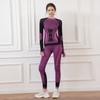 Traje de Yoga para Montar Otoño e Invierno para Mujer Ropa Exterior Adelgazante Transpirable Traje de Yoga Combinación de Colores Alta Elasticidad Ropa de Plástico Conjunto Deportivo de Dos Piezas