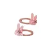 Pinza para el pelo de conejo rosa coreano con diamantes brillantes, clip doble de estrella con lentejuelas dulces para niña, pinza de goma, pinza para flequillo, accesorios para el cabello