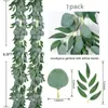 Guirlanda artificial de eucalipto transfronteiriça 2m com folha de salgueiro videira verde falsa planta falsa decoração de casamento fundo cana