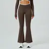 Calça Flare de Yoga Estilo Europeu e Americano Sensação de Pele Nu High-Elastic Seamless Quick-Dry Calça Fitness Levanta Bumbum Emagrecimento Flare Color Blocking Slim Calça Yoga