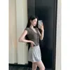 [Tejido de Seda Lavada Ice Cool] Suéter de Punto con Lazo Estilo Coreano para Mujer, Nuevo Modelo de Verano, Top Único Ajustado que Ceñe la Cintura