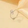Lujo Ligero y de Gama Alta Cobre Dorado Chapado Microincrustado Diamante DIY Anillo Exquisito Femenino Nicho Elegante Anillo Normcore Accesorios