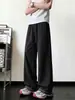 Pantalones de verano finos para hombre, con retazos a cuadros, pierna ancha, pierna recta, marca de moda, corte holgado, casual, secado rápido, versátiles