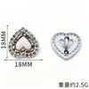 Botões metálicos em formato de coração com adornos de diamante para camisas, casacos e jaquetas, oferecendo um visual elegante e de alta qualidade