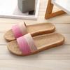 Venta al por mayor de fábrica lino primavera y verano algodón y lino pantuflas viscosa cuatro estaciones parejas hombres y mujeres cuenca piso madera piso interior hogar