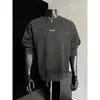Sudadera de Manga Larga de Algodón 380g con Remaches para Hombre, Otoño 2026, Camiseta Casual Holgada con Retazos, Talla Grande