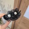 Acessórios de Cabelo Acrílicos Não Metálicos Bola de Flor Headband Estilo Artístico Flor de Rede Grampo para Rabo de Cavalo Alto Pegador de Cabelo