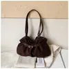 Bolsas Retrô de Alto Valor para Mulheres 2026 Nova Bolsa Tote de Ombro Único de Grande Capacidade para o Dia a Dia Sensação Relaxada Cor Sólida Plissada