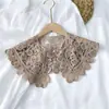 Chal Pequeño de Algodón con Hebilla de Perla Estilo Coreano para Mujer Ropa de Abrigo de Verano Bufanda Decorativa Nudo Falso Cuello Falso Bufanda Hueca Delgada