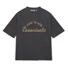 Zona Essencial Marca Americana de Nicho Street Fashion Camiseta Casual de Manga Curta 100% Algodão para Homens Primavera e Verão Névoa