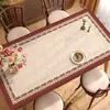 Mantel individual de estilo retro americano para mesa de comedor, impermeable y a prueba de aceite, mantel sin lavado, sensación de lujo ligero y alta gama, protector rectangular para la superficie de la mesa de café
