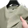 Camiseta de Manga Corta para Hombre Moderna de Verano Retro Americano Transpirable Cuello Redondo Manga Corta