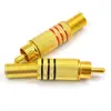 Conector RCA macho banhado a ouro sem solda para alto-falante de áudio TV projetor conversor de áudio e vídeo plugue AV lótus