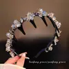 Diadema de Cristal para Mujer Estilo Nuevo, Exquisita Diadema Coreana con Dientes de Agarre, de Gama Alta y Elegante con Pedrería, Diadema Versátil