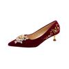 Sapatos de Casamento Sapatos de Noiva 2024 Novos Saltos Altos Sapatos de Casamento Xiuhe Vestido de Casamento Saltos Agulha Saltos Altos para Madrinhas Sapatos Individuais Femininos