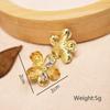 Verano Nueva Entrada Lujo Ligero Combinable Alta Gama Diseño Nicho Coreano Súper Flash Cristal Combinación de Colores Flores Aretes de Botón Aguja de Plata