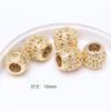 Cuentas de Barril Chapadas en Oro de 18K con Cuentas de Zircón Incrustadas con Diamantes Completos Pulsera de Cuentas de Cristal Accesorios DIY