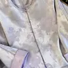 Jaqueta de Seda Anti-Idade com Qualidade Garantida para Mães, Novo Estilo Chinês, Patchwork Jacquard Pesado, Estilo Étnico Retro Aprimorado, Casaco Plus Size