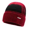 Chapéus Masculinos para Outono e Inverno, Chapéus de Lã Tricotados, Forrados com Fleece, Quentes, à Prova de Frio para Ciclismo, Chapéus de Lã de Inverno, Chapéus Pulôver Estilo Coreano