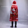 Capa con Capucha de Fabricación Personalizada Transfronteriza Nuevo Producto con Estampado de Patrón de Reno Navideño, Muñeco de Nieve y Papá Noel
