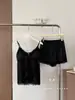 Conjunto de Pijama Sexy de Encaje Ondulado de Color Sólido Romántico Nuevo de Verano con Almohadillas en el Pecho para Mujer