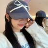 Gorra de béisbol con lazo dulce para la vuelta al cole para mujer 2024 Nueva gorra de visera circunferencia de cabeza grande ala ancha que hace la cara pequeña protección solar