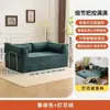 Sofá-Cama Dobrável de Dupla Utilização Estilo Vintage para Sala de Estar, Sofá-Cama de Tecido para Uso Doméstico, Sofá Modular Comprimido para Apartamento Pequeno