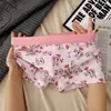 Roupa Íntima Masculina Rosa com Estampa de Rosas Algodão Puro Respirável Sexy Alta Elasticidade Boxer Briefs Shorts para Casa para Meninos