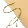 Collar con Cordón para Colgante de Jade de Vaina de Loto de una Sola Cara Tejido a Mano con Cuerda Fina, Colgante de Jade Aventurina Dorado con Cuerda Ajustable