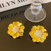 Pendientes Estéreo de Metal Rosa Retro Franceses, Pendientes Femeninos y Versátiles con Púa de Plata 925, Pendientes de Gama Alta de Nicho
