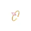 Anillo de Acero Inoxidable con Circonita Nuevo Transfronterizo Versátil Europeo y Americano Acero de Titanio Lujo Ligero Anillo Ajustable Venta al por Mayor en Stock