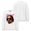 Camiseta de Manga Larga para Hombre Stewell Estampado de Retrato de Cabeza Grande Hip Hop Otoño/Invierno Algodón Pesado Lavado Americano 320G
