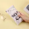 Nova Bolsa Porta Óculos Desenho Panda Fofo, Bolsa de Couro para Óculos Portátil de Alta Qualidade, Couro Macio, Nicho Feminino