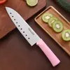 Cuchillo de Corte Multifuncional Estilo Coreano, Cuchillo de Cocina Perforado, Cuchillo para Frutas y Verduras, Acero Inoxidable Exquisito Cuchillo de Cocina Sushi Sashimi Chef