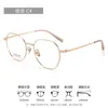 Óculos cool e elegantes com aro de prata para mulheres, um item essencial para looks sem maquiagem, armação de óculos poligonal 56059, armação de óculos para miopia para estudantes, para rostos quadrados e redondos