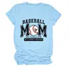 Camiseta Feminina Redonda de Manga Curta, Estilo Mãe de Baseball, como Amazon, eBay, Site Independente, Moderna e Única