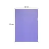 Carpeta transparente morada en forma de L, funda de plástico para documentos para clasificación de documentos de una sola página