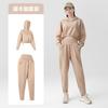 Traje de suéter deportivo para mujer, top holgado para correr, pantalones deportivos adelgazantes con cordones en los tobillos, ropa de entrenamiento de fitness con capa de aire para otoño