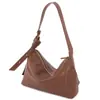 Bolsa Transversal Feminina de Axila com Acabamento de Luxo, Couro Genuíno Tanning Vegetal de Nicho, Bolsa Hobo de Ombro Estilo Bolinho para o Verão