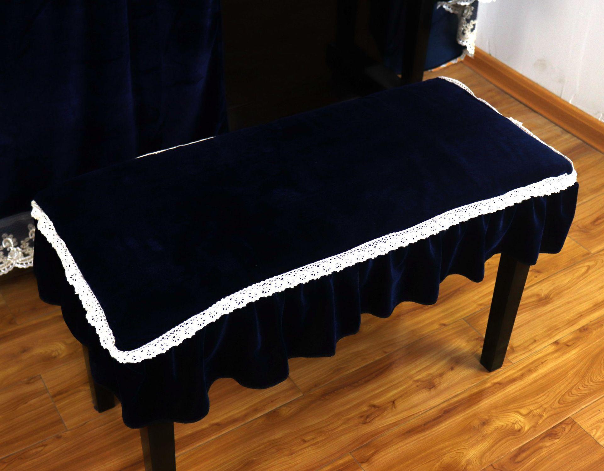 蕾丝蓝色金丝绒琴罩7