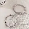 Pulsera de Perla Sirena Rosa Arándano Circonita Microincrustada Cubo de Azúcar Morado Deslumbrante Pulsera de Cordón Pulsera Versátil de Lujo Ligero