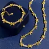 Conjunto de Joias Colar e Pulseira Letra X com Microincrustação de Strass, Cobre Dourado Banhado, Luxo Leve, Transfronteiriço, Alta Qualidade, Venda Quente no Tiktok
