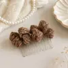 Pinza para el pelo de peine invertido de mariposa tejida estilo coreano para mujer, nuevo accesorio para el pelo de princesa 2026, peine para el pelo de clip lateral, herramienta para arreglar el pelo