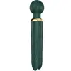 Vibrador AV para mujeres, masajeador de senos, varilla de masaje grande, producto adulto oscilante, diseño silencioso de colmillo de lobo, verde oscuro