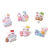 Acessórios de Resina Cartoon DIY para Joias Suporte Animal Gato Cola de Creme Grampo de Cabelo Capa de Celular Fivela de Sapato Chaveiro Pingente com