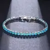 Transmisión en Vivo Transfronteriza Europea y Americana Joyería de Moda Full Diamond Zircón Redondo 4mm Pulsera Colorida Estrellada para Mujer Joyería de Cobre