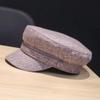 Sombrero Sombrero Azul Marino Gorra con Visera Nuevo Lino Sombrero Octogonal Casual Más Fácil de Combinar Parte Superior Plana Sombrero Militar Sombrero de Estudiante Literario Mujeres