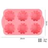 Forma de Silicone Seis Flores Molde Doméstico DIY Torta de Ovo Gelatina Pudim Molde Assar 6 Cavidades Forma de Bolo